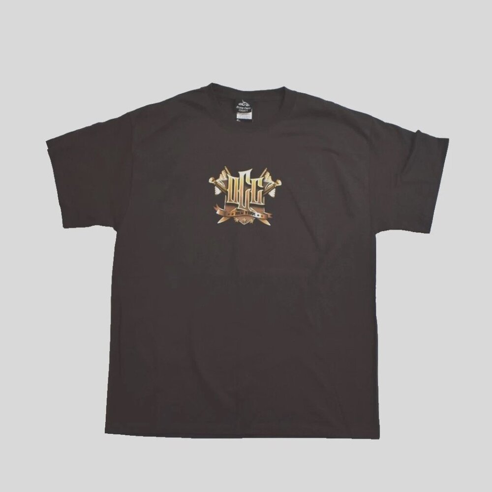 Orange County Choppers Mens New York Motorcycle 2-Sided Brown Shirt New Large